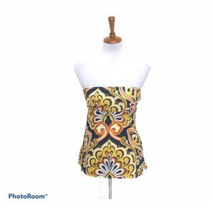 COPY - J. Crew strapless cotton vintage print top size 2